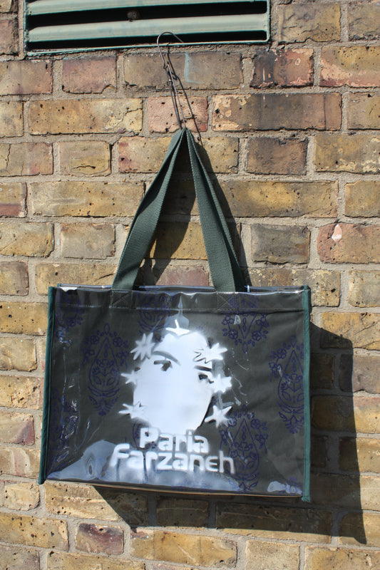 Face Badge Tote Bag - Chrome