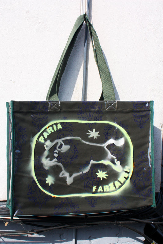 Taurus Badge Tote Bag - Chrome x Pistachio