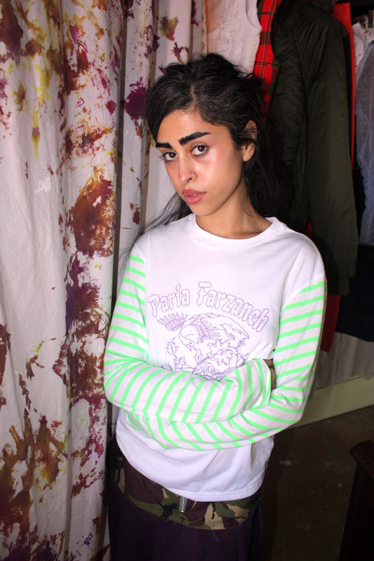 Neon Stripe PF Long Sleeve Stripe Back