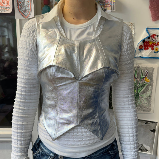 Nyokito Silver Leather Top Sample