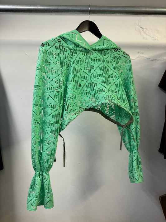 CROPPED HOODIE IN MINT LACE SAMPLE