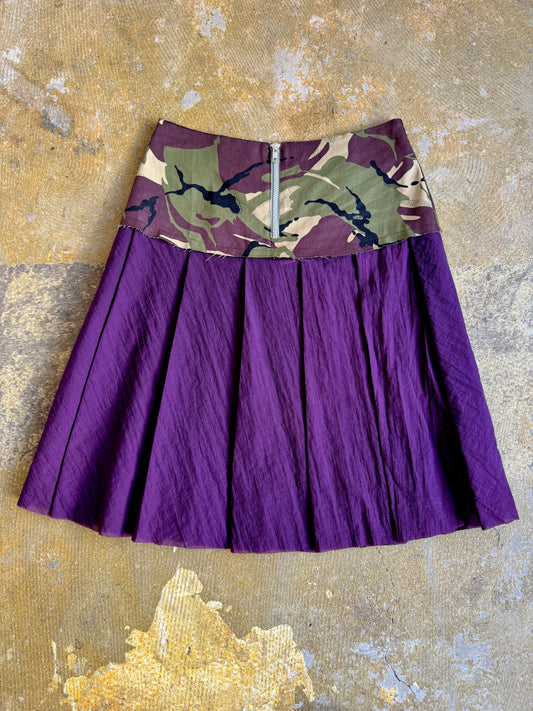 CAMO KNIFE PLEAT SKIRT