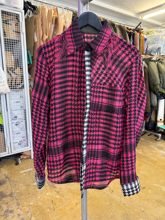 KEFFIYEH SHIRT - SOUR CHERRY