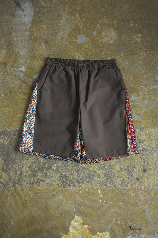 Ghalamkar Print Shorts Choccy Cotton