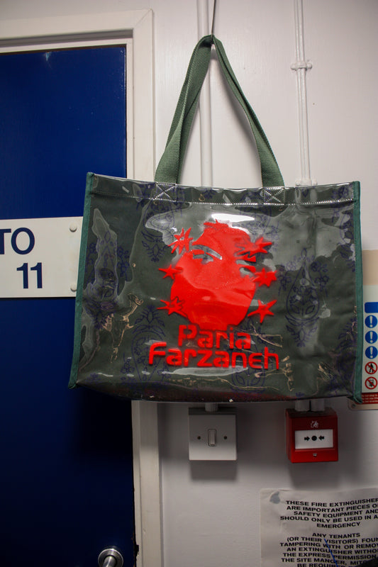 Face Badge Tote Bag - Cherry