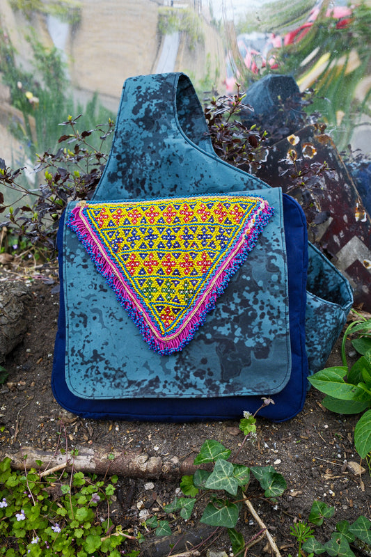 Sabrina Cross Body Bag Geographic Blue