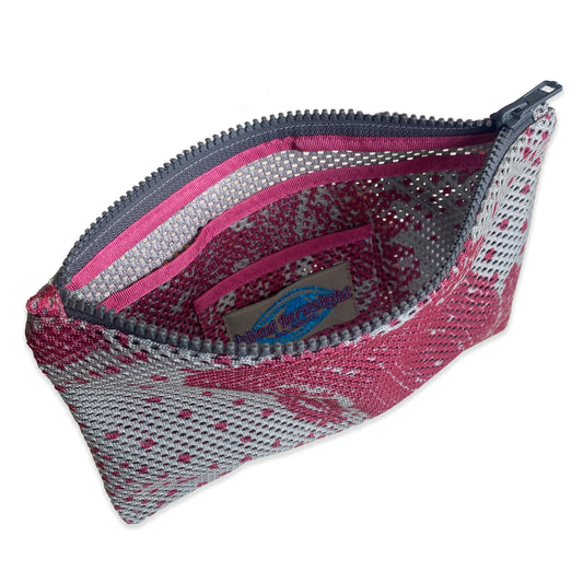 RASPBERRY IRANIAN MESH POUCH
