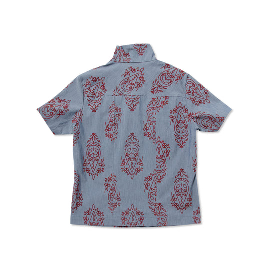 DENIM PLEAT SHIRT