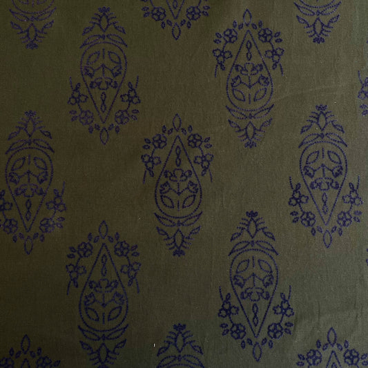 GREEN COTTON DRILL WITH FLOCKED IRANIAN