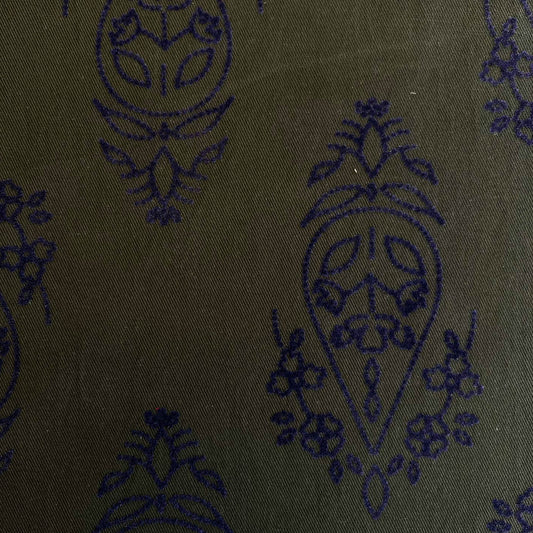 GREEN COTTON DRILL WITH FLOCKED IRANIAN